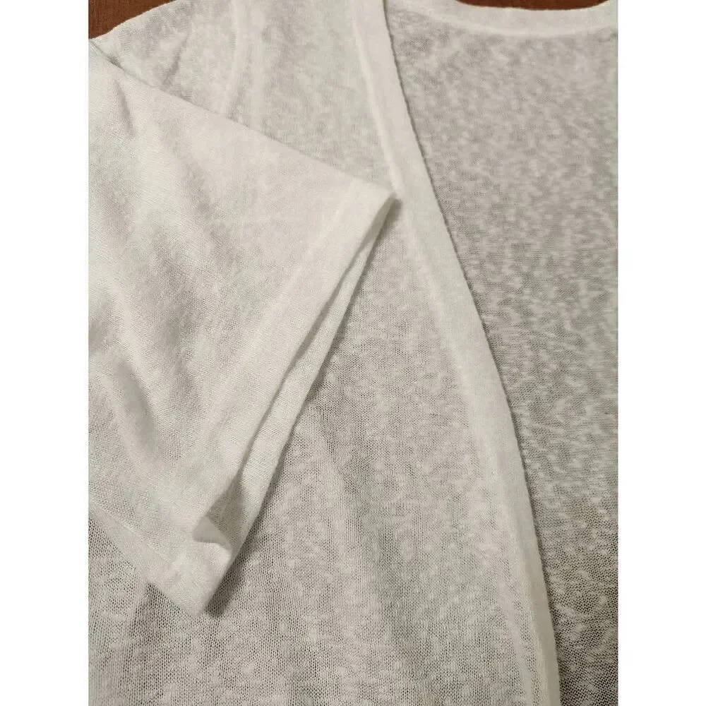 No brand white medium 1/2 sleeved open front cardigan (PF)